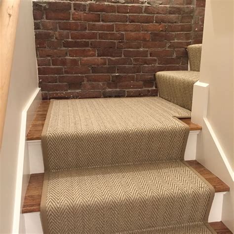 Full width stair runners available. Loving this custom herringbone stair runner we fabricated ...