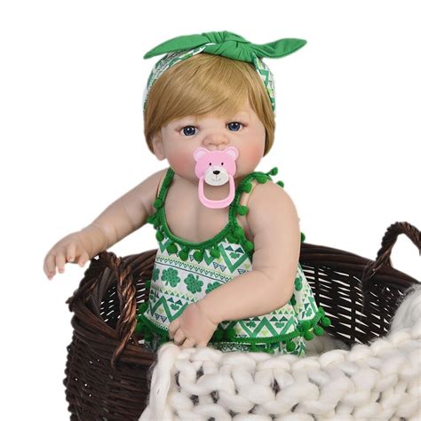 Blond Hiar Reborn Doll Baby Silicone Vinyl Real Touch Doll 22inches