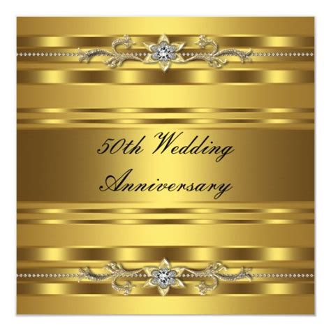 I can still feel you. Elegant Gold Golden 50th Wedding Anniversary Invitation ...