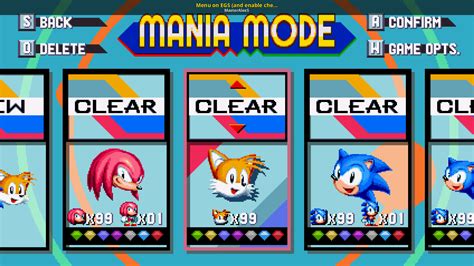Menu On Egs And Enable Cheats Sonic Mania Tutorials