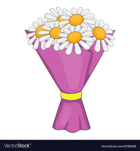 Bouquet Flowers Icon Cartoon Style Royalty Free Vector Image