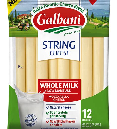 Must provide 1 oz meat/meat alternative contribution under the nlsp guidelines. Whole Milk Mozzarella String Cheese | Galbani Cheese ...