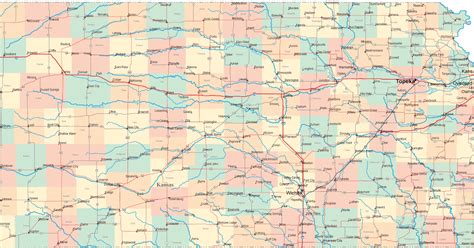 Kansas County Map With Roads Hiking In Map