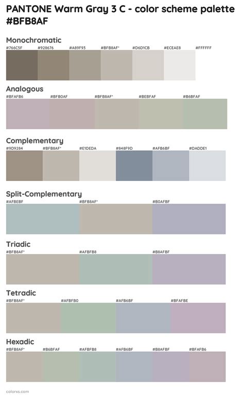 Pantone Warm Gray 3 C Color Palettes And Color Scheme Combinations