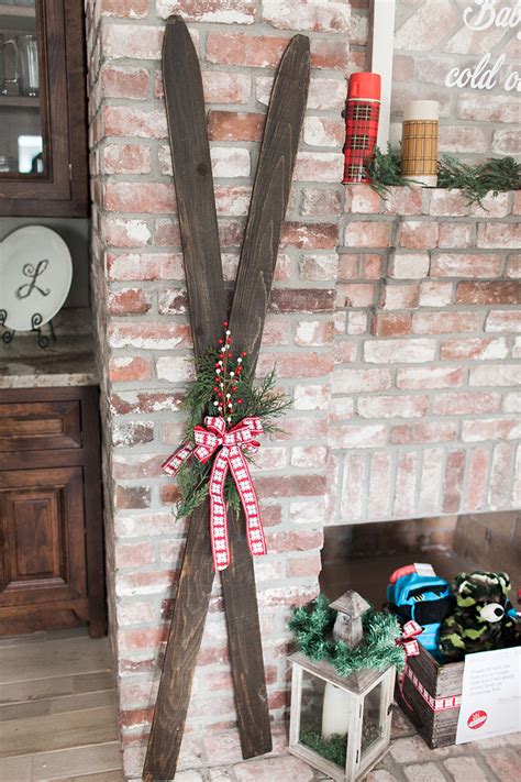 These are arguably the coolest string lights ever. DIY Farmhouse Fence Post Skis | Wooden Ski Decor ...