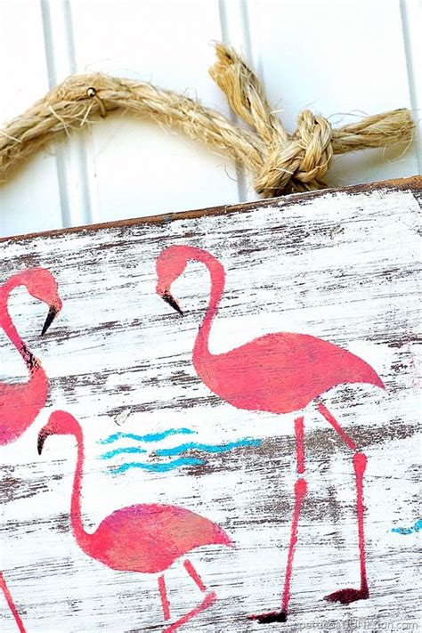 Try This Quick Diy Pink Flamingo Junk Sign Flamingo Craft Pink
