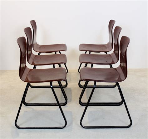 Brown Stackable S22 Pagholz Galvanitas Industrial Dining Chairs 71850