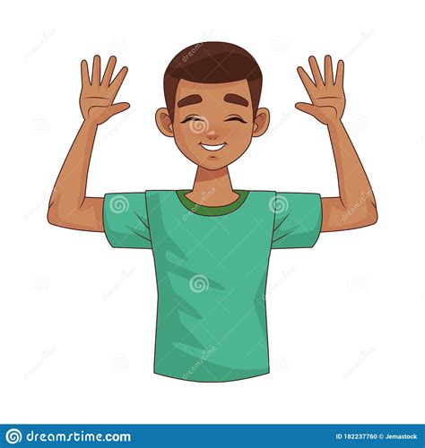 Happy Young Afro Boy Teenager Stock Vector Illustration Of Attitude