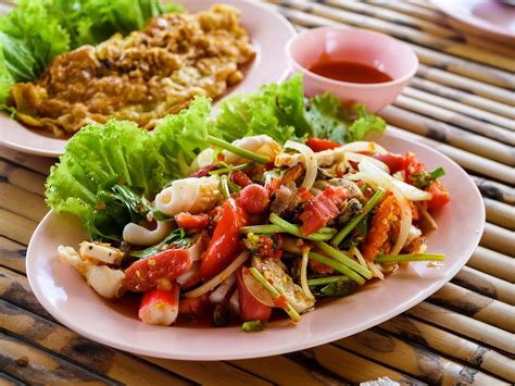Thai Cuisine Yum Spicy Seafood Salad Free Stock Photo Public Domain