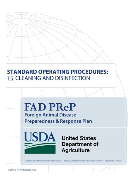 Standard Operating Procedures Cleaning And Disinfection By Usda By