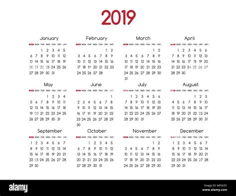 25 Fresh New Year Calendar 2019 Design Free Design