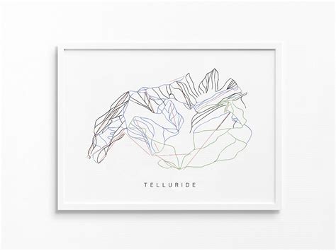 Telluride Ski Resort Telluride CO Trail Map Ski Decor - Etsy