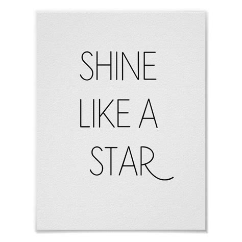 Shine Like A Star Poster Quote Posters Minimalist Poster Poster Prints