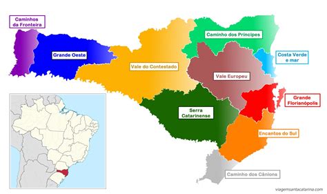 Mapa turístico de Santa Catarina Eu Amo Santa Catarina