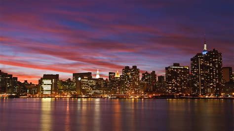 New York City Sonnenuntergang Hintergrund Tapete Sfondi 1920x1080