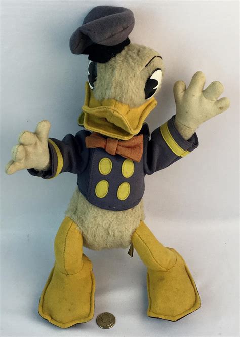 Sold Price Vintage 1930s Walt Disneys Donald Duck Felt 16 Plush