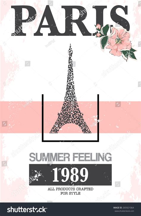 Paris Print Slogan For T Shirt Or Other Usesin Vector 265921064