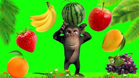 🍎 Learn Fruits With Funny Monkey 🍊🍌🍉🍇🍓🥭 Monkey Dance Video 🐒 Youtube