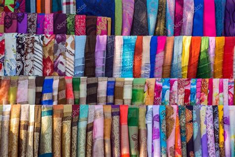 Various Of Colorful Fabrics And Shawls Stock Photo By ©mazzzur 45962151