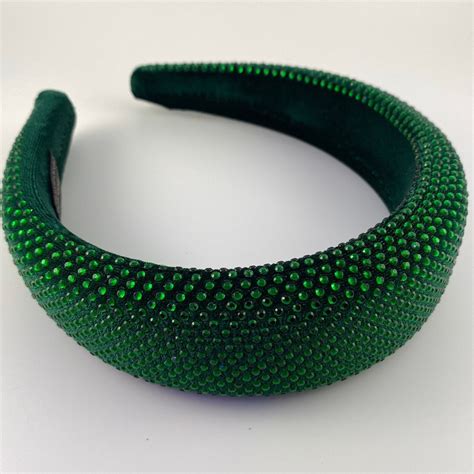 Emerald Green Rhinestone Headband Etsy