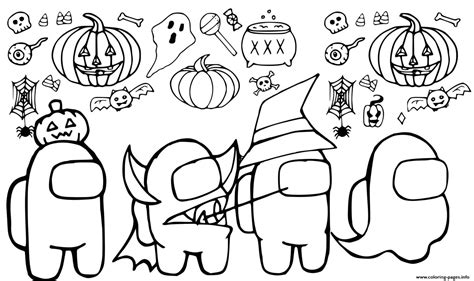 Among Us Halloween Coloring Page Free Printable Coloring Pages For Kids