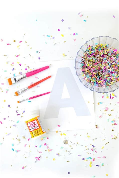 Confetti Letters For Party Or Decor Mod Podge Rocks