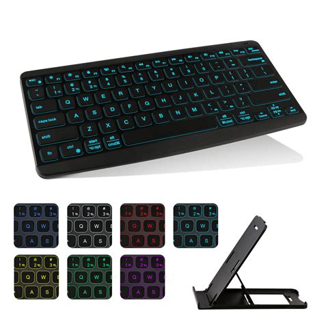 Ultra Slim Backlit Wireless Keyboard Bluetooth Keyboard, Support up to 3 Devices,Universal ...
