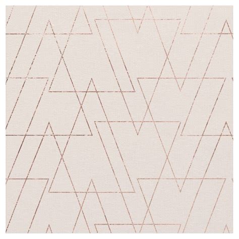 Trendy Rose Gold Geometric Triangles Blush Pink Fabric In 2021