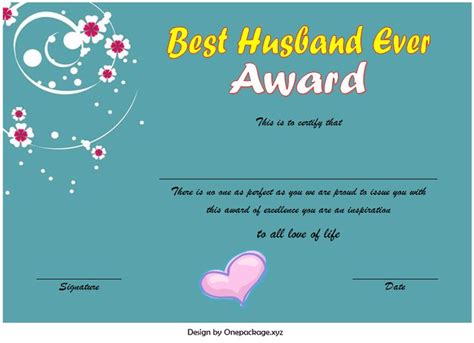 10 Worlds Best Husband Certificate Templates Free Download Inside New