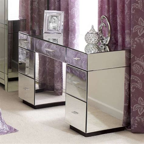 Mirrored dressing table 7 drawers sparkly silver diamond crush crystal 120cm. Venetian Mirrored Dressing Table | Mirrored furniture ...