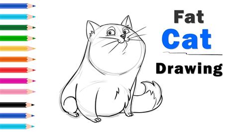Draw A Cartoon Fat Cat Funny Fat Kitten Drawing How To Draw Learn