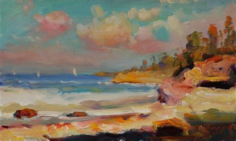 A Small Painting A Sunny Afternoon On The Beach 6x10 Inches A Plein