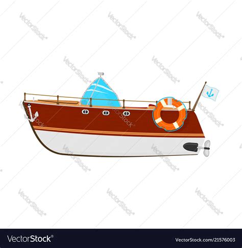 Cartoon motor boat Royalty Free Vector Image - VectorStock