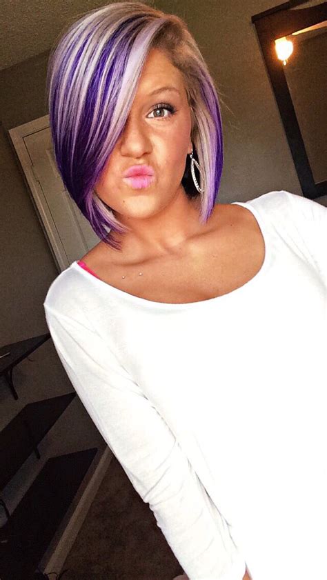 16 Fantastic Short Bob Hairstyles With Long Bangs Blonde And Purple