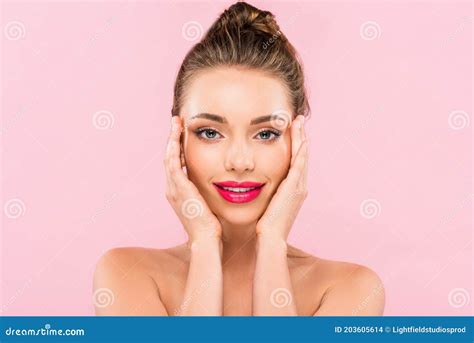 Naked Beautiful Woman With Pink Lips Stock Photo Image Of Beauty