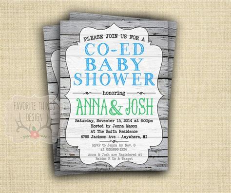 The invitation for a coed baby shower has to be friendly to men as this is a new thing for them. Co-Ed Baby Shower Invitation, Coed Baby Shower Invite ...