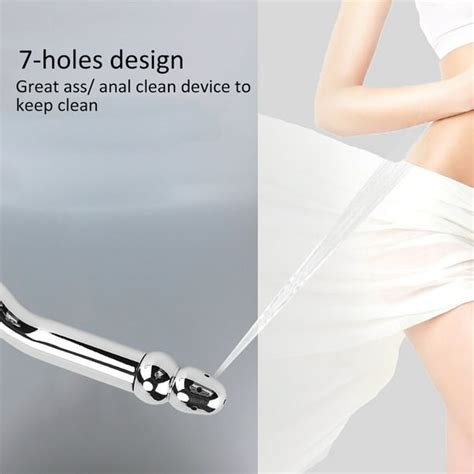 Vaginal Anal Cleaner Zinc Alloy With 2 Shower Heads Shower Enema Hose And Nozzle System Anal