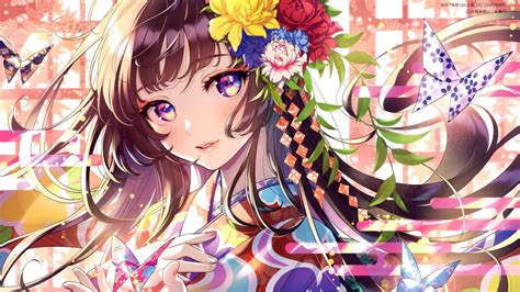 Anime Girl 4k Wallpaper Floral Colorful Girly Magical 5k Fantasy