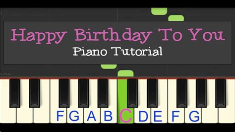 Easy melody and left hand part as well as chords. Easy Piano Tutorial: Happy Birthday to You! (slow tempo ...
