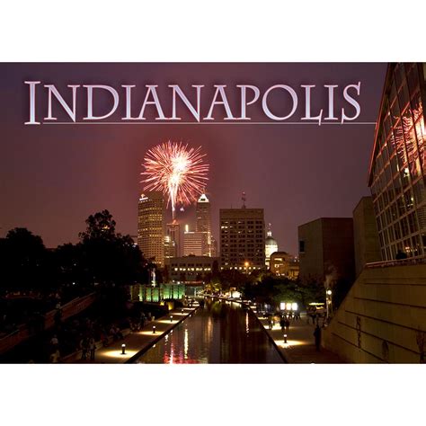 094 Indy Fireworks Postcard Indiana Scenic Images