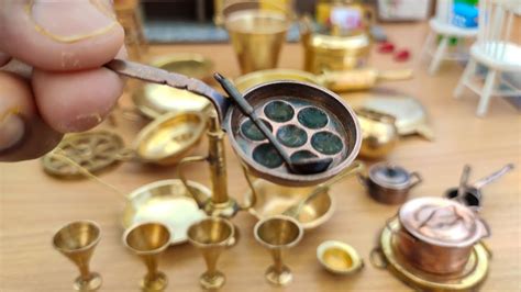 Miniature Real Cooking All Brass Kitchen Set Collection Mini Kitchen