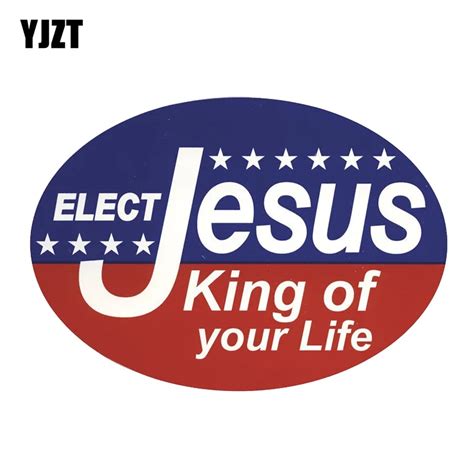 Yjzt Cm Cm Elect Jesus King Of Your Life Oval Pvc Motorcycle Car Sticker In Car