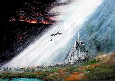 My Oil Painting Of Minas Tirith From Lotr Rpics