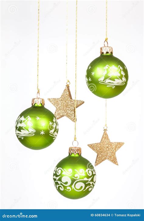 Green Christmas Balls Stock Photo Image Of Background 60834634