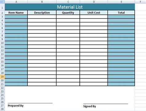 To create a list that you can check off in word, add content controls for checkboxes to your document. Get Material List Template In Excel | Excel templates ...