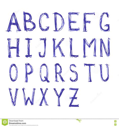 Watercolor Hand Written Alphabet Abc Painted Font Stock Vector Image