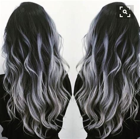 Black and gray ombre hair color is an intense hair color transition. Black to gray silver balayage (Gray Hair Tips) | Hair ...