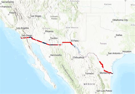 Us Mexico Border Wall Map World Map