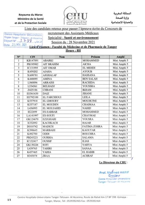 Liste des candidats retenus pour passer lépreuve écrite du concours de