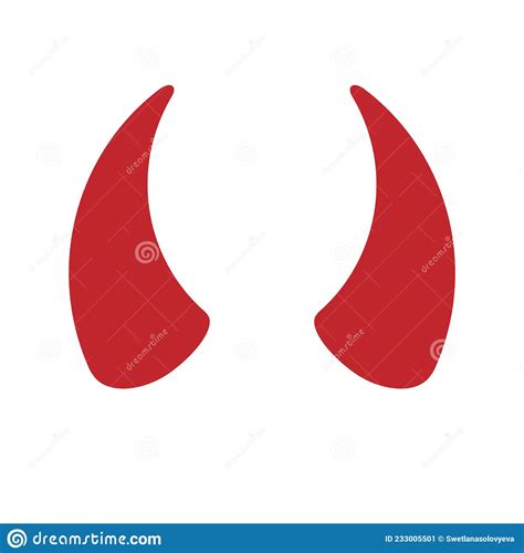 Vector Flat Red Devil Horns Stock Illustration Illustration Of